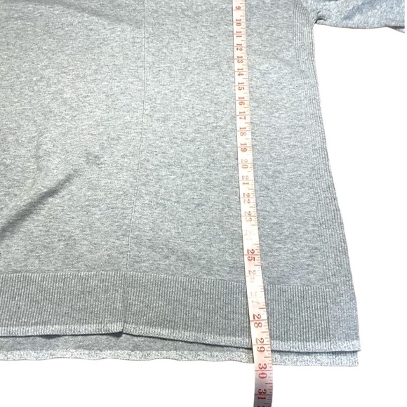 LANDS’ END 100% Cotton Women’s Grey Vee Neck Long Sleeve Sweater Unisex US Sz S - Picture 6 of 9